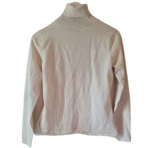 Chelsea & Theodore Pleated Midriff Silk Turtle Neck Sweater- Size: Medium